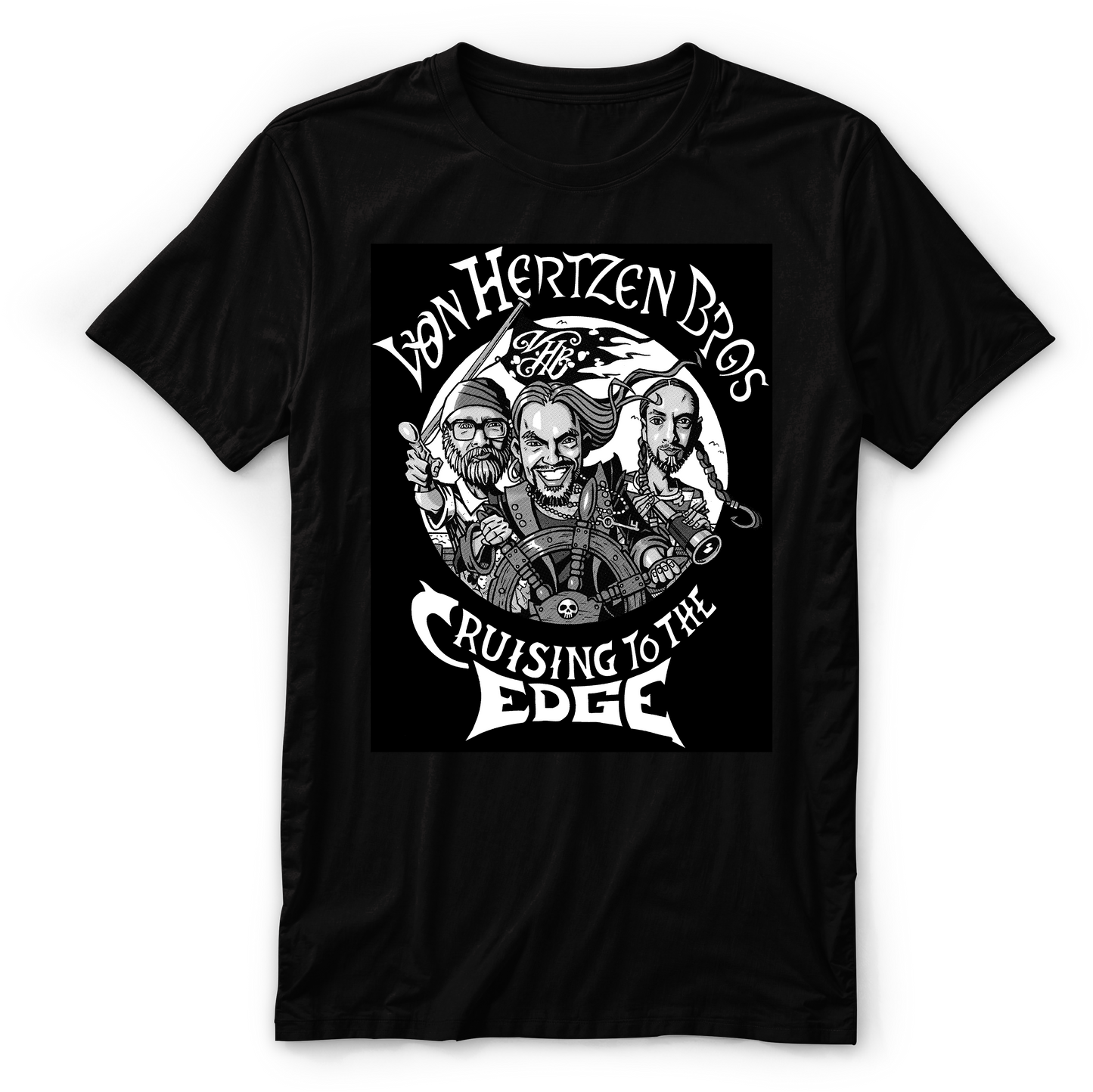 VHB Cruise To The Edge Pirates T Shirt (B&W)